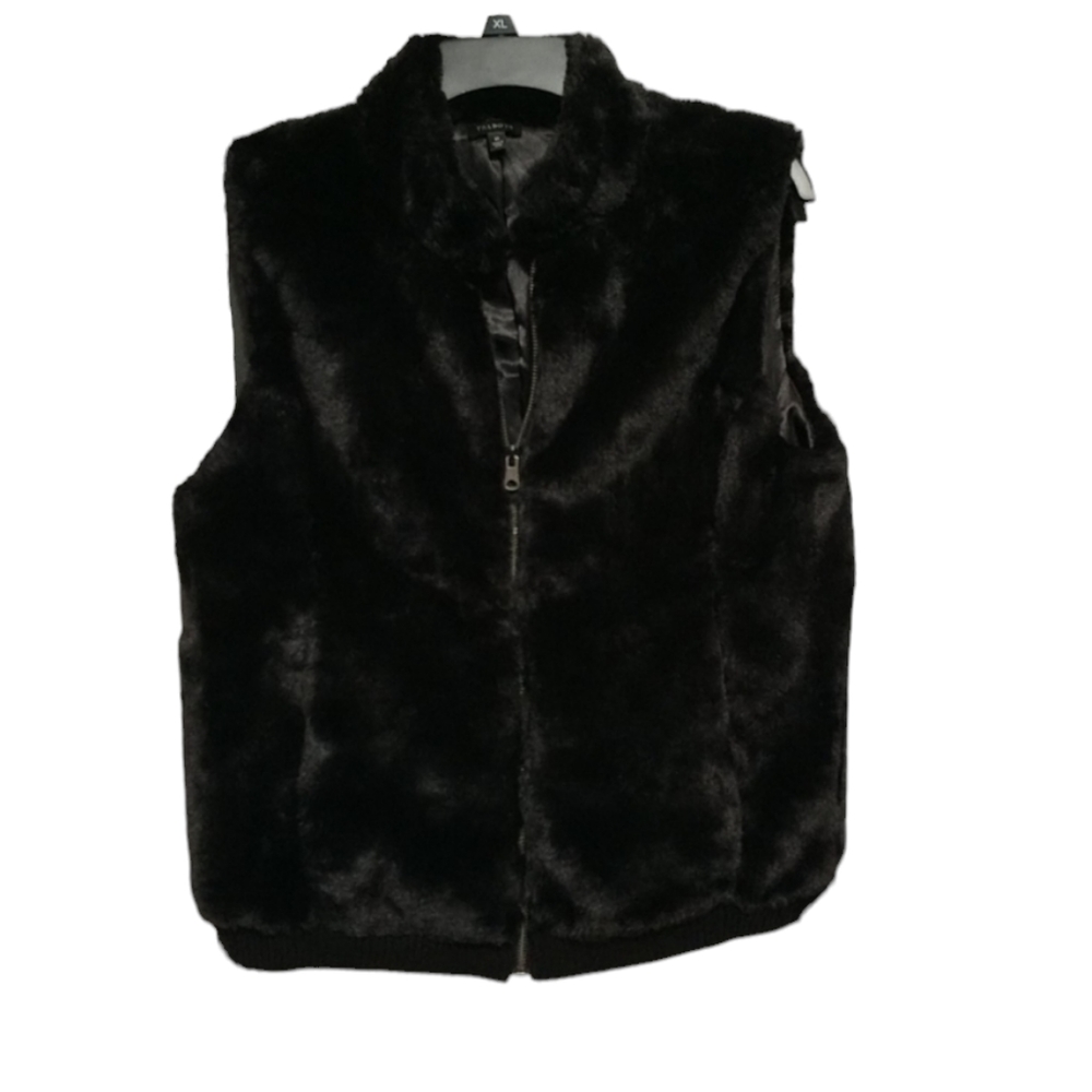 Black Talbots Faux Fur Vest sz Medium